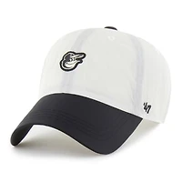 Men's '47 White/Black Baltimore Orioles Modernia Clean Up Adjustable Hat