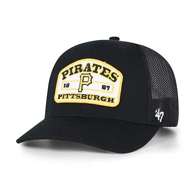 Men's '47  Black Pittsburgh Pirates Roadway Trucker Adjustable Hat