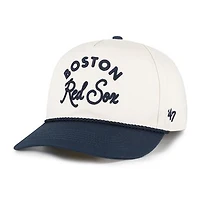 Men's '47 Natural/Navy Boston Red Sox Rope Script Hitch Adjustable Hat