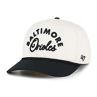 Men's '47 Natural/Black Baltimore Orioles Rope Script Hitch Adjustable Hat