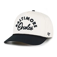 Men's '47 Natural/Black Baltimore Orioles Rope Script Hitch Adjustable Hat