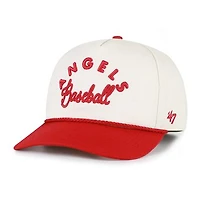 Men's '47 Natural/Red Los Angeles Angels Rope Script Hitch Adjustable Hat
