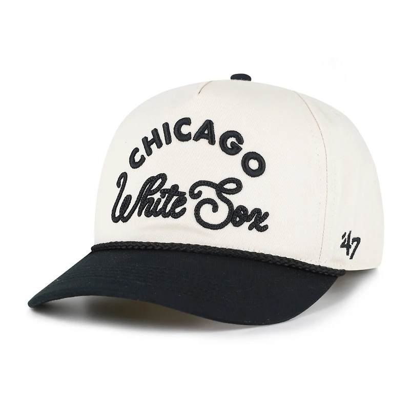 Men's '47 Natural/Black Chicago White Sox Rope Script Hitch Adjustable Hat