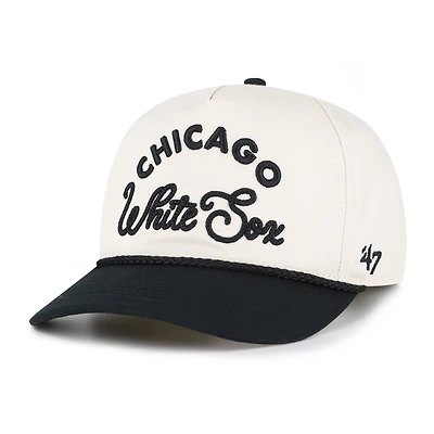 Men's '47 Natural/Black Chicago White Sox Rope Script Hitch Adjustable Hat