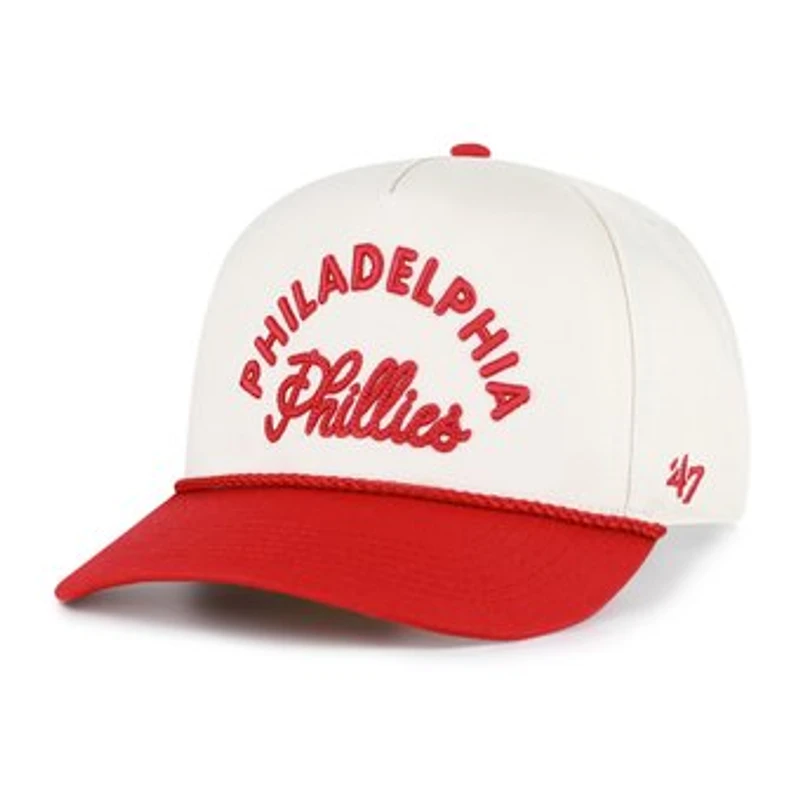 Men's '47 Natural/Red Philadelphia Phillies Rope Script Hitch Adjustable Hat