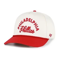 Men's '47 Natural/Red Philadelphia Phillies Rope Script Hitch Adjustable Hat