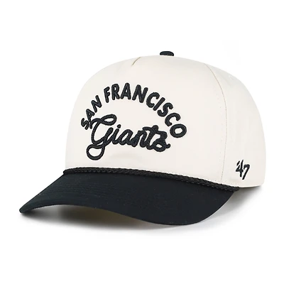 Men's '47 Natural/Black San Francisco Giants Rope Script Hitch Adjustable Hat