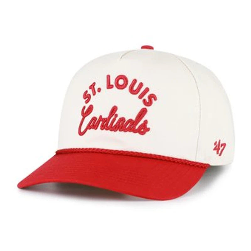 Men's '47 Natural/Red St. Louis Cardinals Rope Script Hitch Adjustable Hat
