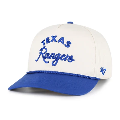 Men's '47 Natural/Royal Texas Rangers Rope Script Hitch Adjustable Hat