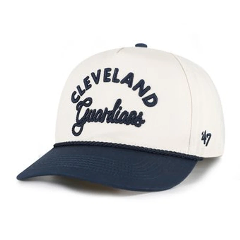 Men's '47 Natural/Navy Cleveland Guardians Rope Script Hitch Adjustable Hat