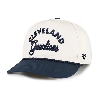 Men's '47 Natural/Navy Cleveland Guardians Rope Script Hitch Adjustable Hat