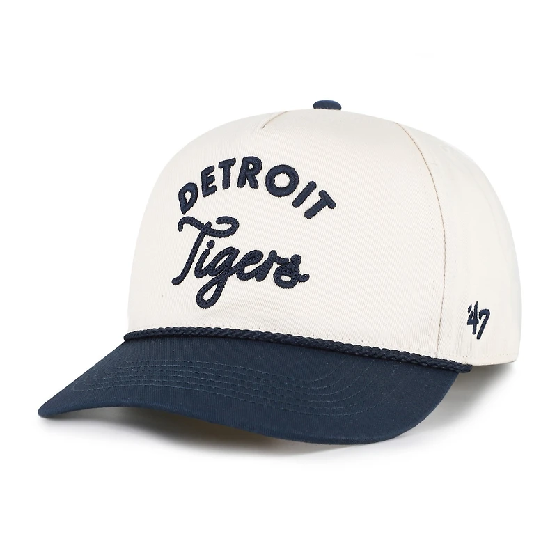 Men's '47 Natural/Navy Detroit Tigers Rope Script Hitch Adjustable Hat