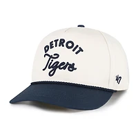 Men's '47 Natural/Navy Detroit Tigers Rope Script Hitch Adjustable Hat