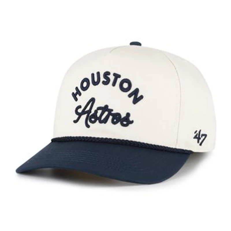 Men's '47 Natural/Navy Houston Astros Rope Script Hitch Adjustable Hat