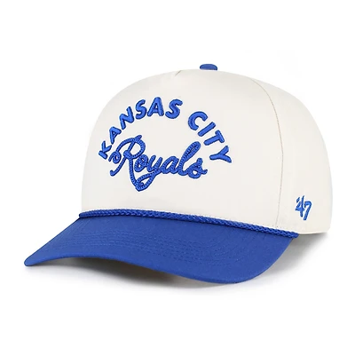 Men's '47 Natural/Royal Kansas City Royals Rope Script Hitch Adjustable Hat