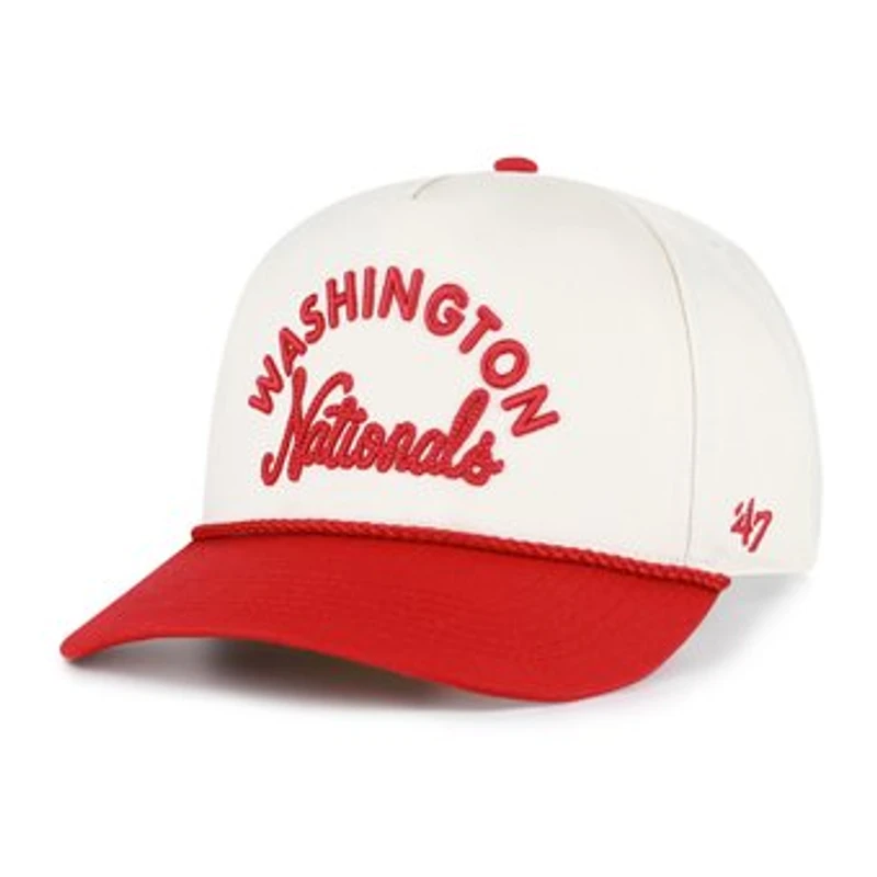 Men's '47 Natural/Red Washington Nationals Rope Script Hitch Adjustable Hat