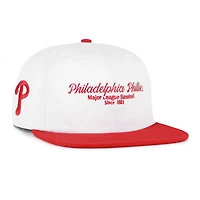 Men's '47 White/Red Philadelphia Phillies Script Stack Relaxed Captain Snapback
