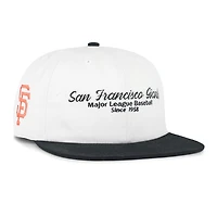 Men's '47 White/Black San Francisco Giants Script Stack Relaxed Captain Snapback