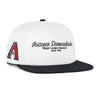 Men's '47 White/Black Arizona Diamondbacks Script Stack Relaxed Captain Snapback