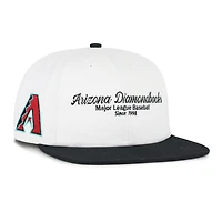 Men's '47 White/Black Arizona Diamondbacks Script Stack Relaxed Captain Snapback