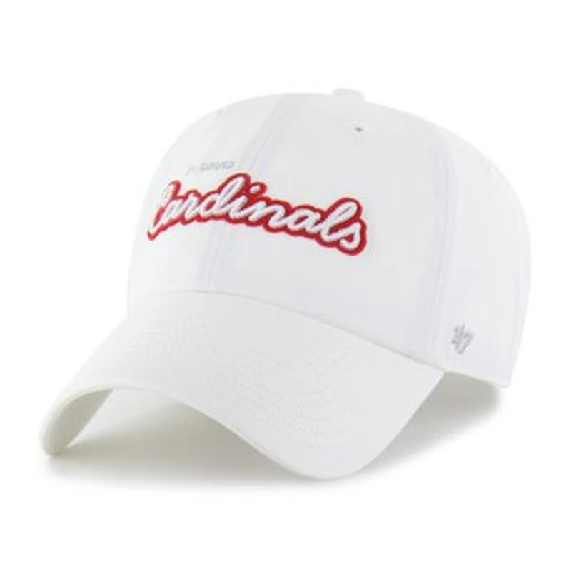 Women's '47 White St. Louis Cardinals Trendy Script Clean Up Adjustable Hat