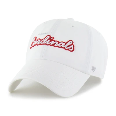 Women's '47 White St. Louis Cardinals Trendy Script Clean Up Adjustable Hat