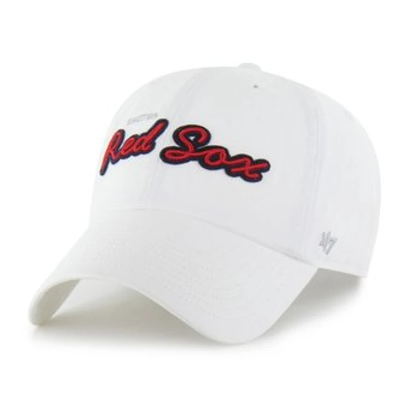 Women's '47 White Boston Red Sox Trendy Script Clean Up Adjustable Hat