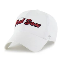 Women's '47 White Boston Red Sox Trendy Script Clean Up Adjustable Hat