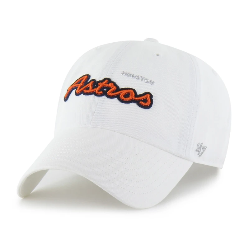Women's '47 White Houston Astros Trendy Script Clean Up Adjustable Hat