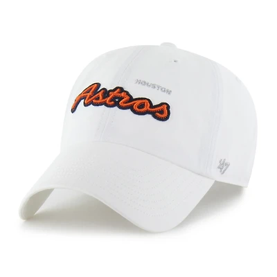 Women's '47 White Houston Astros Trendy Script Clean Up Adjustable Hat