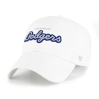 Women's '47 White Los Angeles Dodgers Trendy Script Clean Up Adjustable Hat