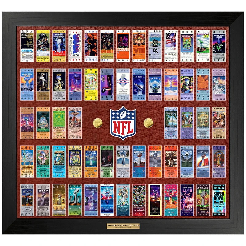 Highland Mint Super Bowl 60th Anniversary 36" x 40" Game Coin and Ticket Collection Wall Frame