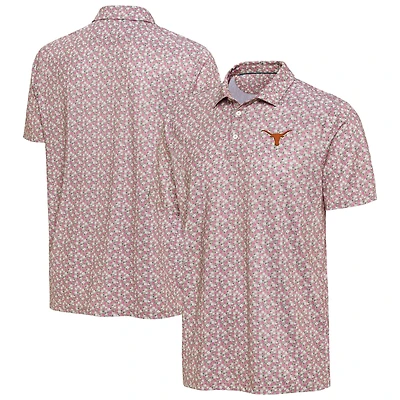 Men's Antigua Pink Texas Longhorns Desert Dry Dogwood Polo