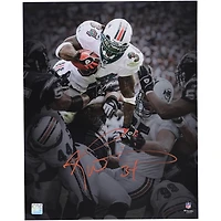 Ricky Williams Miami Dolphins Autographed 16" x 20" Touchdown Leap Spotlight Photograph