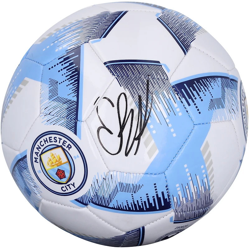 Erling Haaland Manchester City Autographed Light Gray Club Logo Soccer Ball
