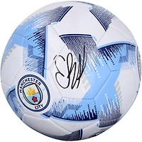 Erling Haaland Manchester City Autographed Light Gray Club Logo Soccer Ball