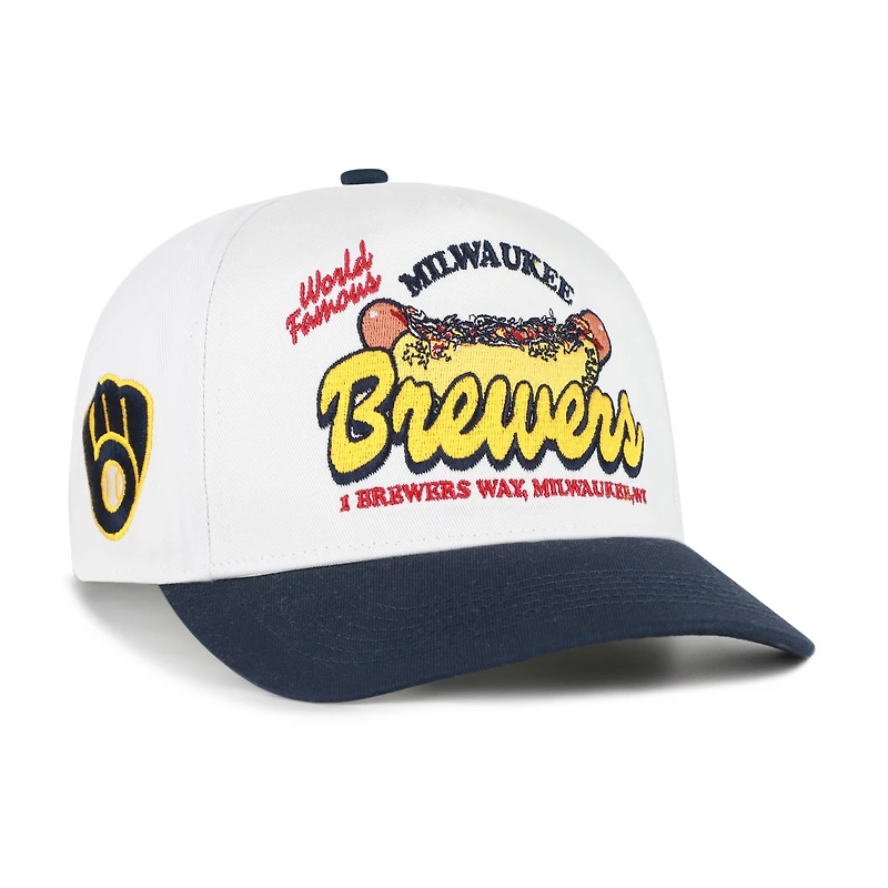 Men's '47 White/Navy Milwaukee Brewers Glizzy Collection Hitch Adjustable Hat