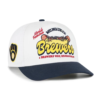 Men's '47 White/Navy Milwaukee Brewers Glizzy Collection Hitch Adjustable Hat