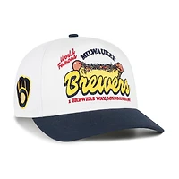 Men's '47 White/Navy Milwaukee Brewers Glizzy Collection Hitch Adjustable Hat
