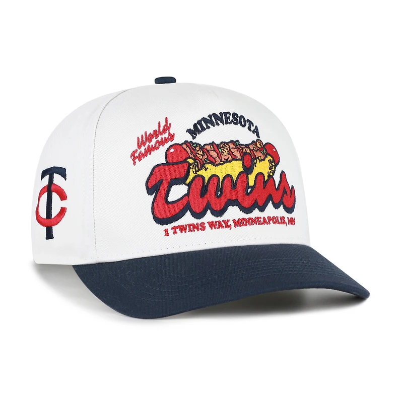 Men's '47 White/Navy Minnesota Twins Glizzy Collection Hitch Adjustable Hat