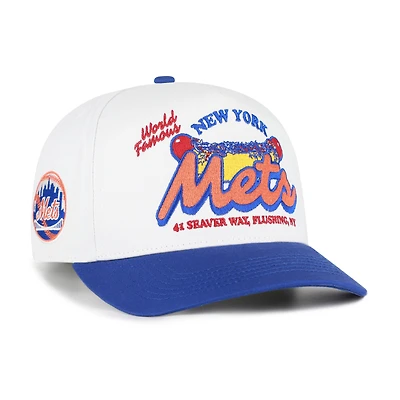 Men's '47 White/Royal New York Mets Glizzy Collection Hitch Adjustable Hat