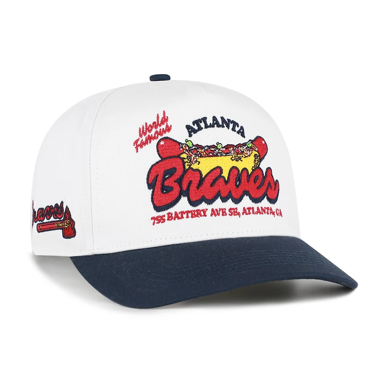 Men's '47 White/Navy Atlanta Braves Glizzy Collection Hitch Adjustable Hat