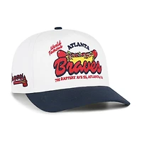 Men's '47 White/Navy Atlanta Braves Glizzy Collection Hitch Adjustable Hat