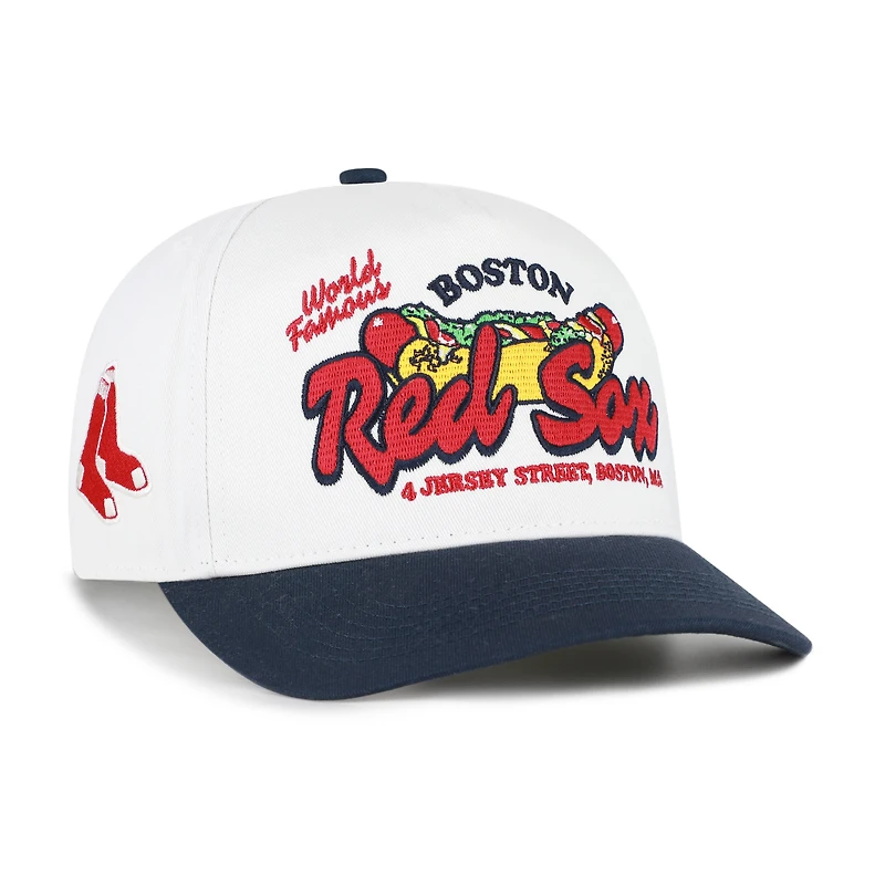 Men's '47 White/Navy Boston Red Sox Glizzy Collection Hitch Adjustable Hat