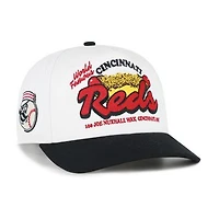 Men's '47 White/Black Cincinnati Reds Glizzy Collection Hitch Adjustable Hat