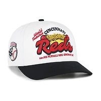 Men's '47 White/Black Cincinnati Reds Glizzy Collection Hitch Adjustable Hat