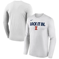 Men's Nike  White Illinois Fighting Illini 2026 On-Court Bench Long Sleeve T-Shirt