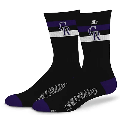 Unisex Starter  Colorado Rockies Team Color Two-Stripe Crew Socks