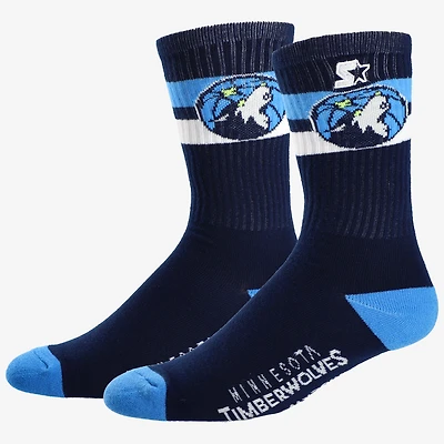 Unisex Starter  Minnesota Timberwolves Team Color Two-Stripe Crew Socks