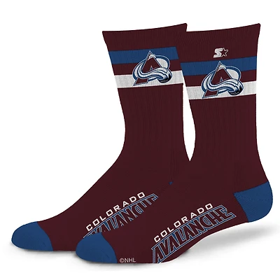 Unisex Starter  Colorado Avalanche Team Color Two-Stripe Crew Socks